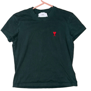 Ami Paris Green Short Sleeve Tee Shirt Size Small Alexandre Mattiussi Top